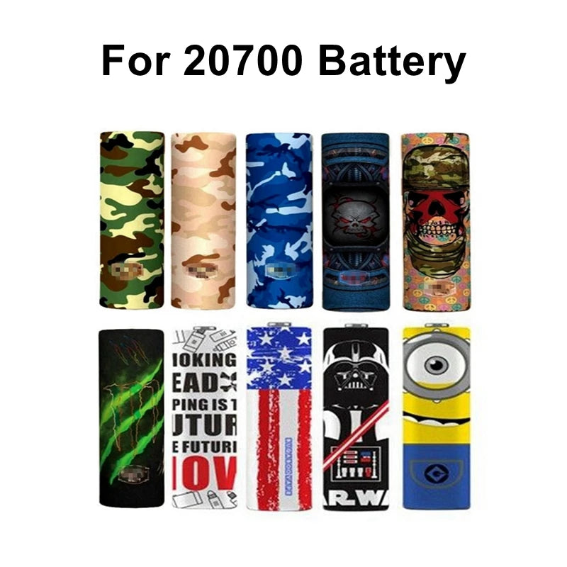 30PCS Pack 18650 20700 21700 Battery Wrap Heat Shrink Tube Cover Skin PVC Precut Sticker Shrinkable Sleeves Protect Insulation