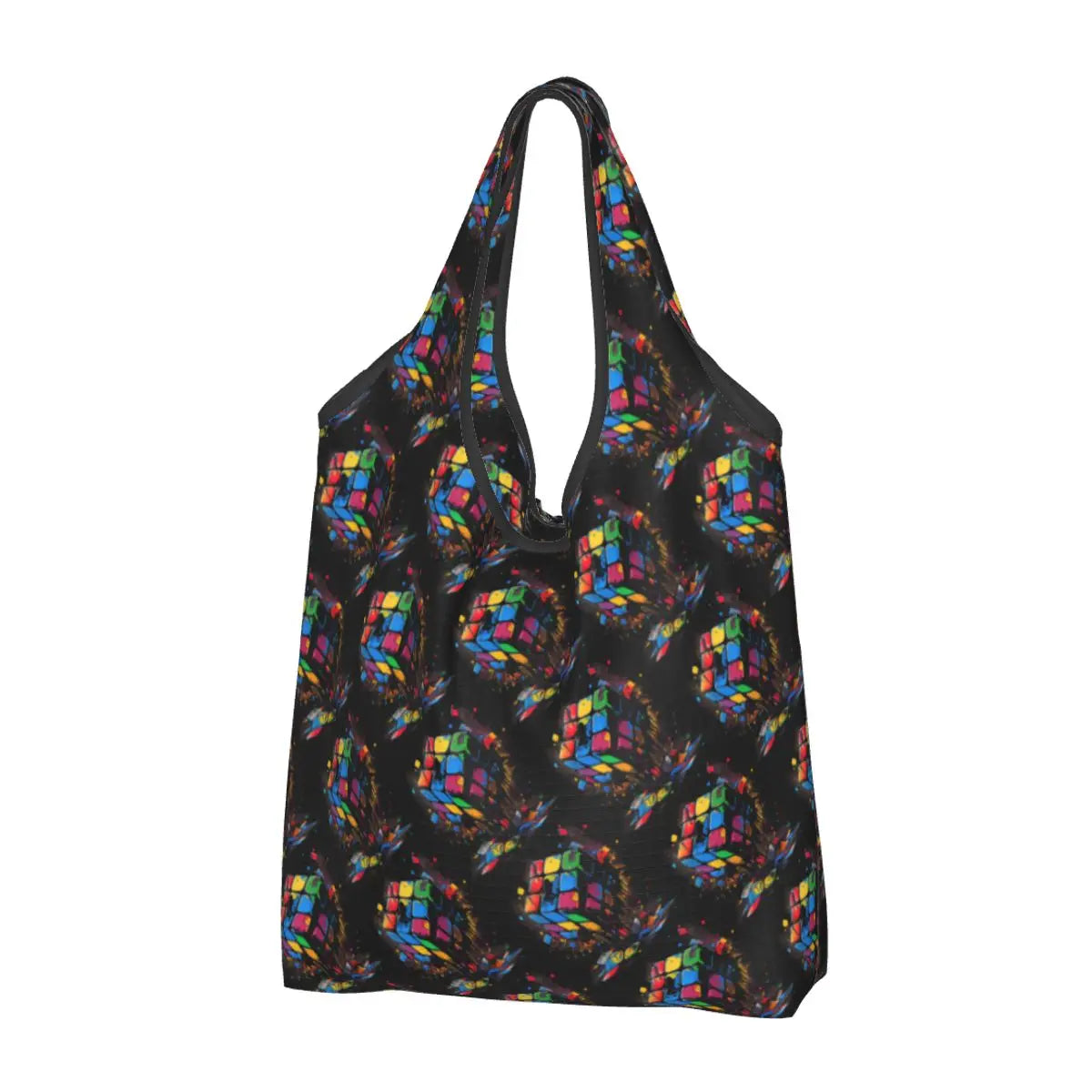 Recycling Exploding Rubix Rubiks Rubics Cube Shopping Bag Women Tote Bag Portable Math Lovers Groceries Shopper Bags