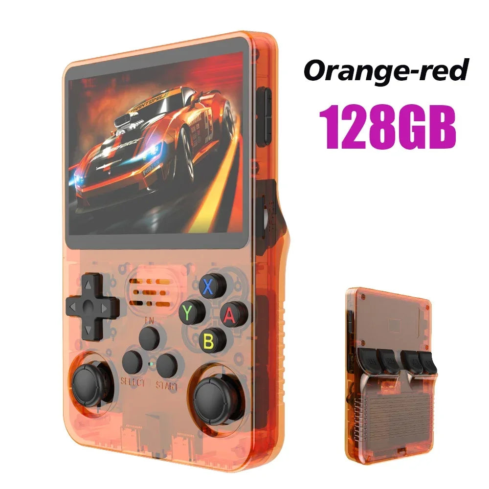 128G Retro Handheld Game Console Linux System 3.5 Inch IPS Screen Portable Pocket Video Player 2 Joystick 64G Games Kid Gift