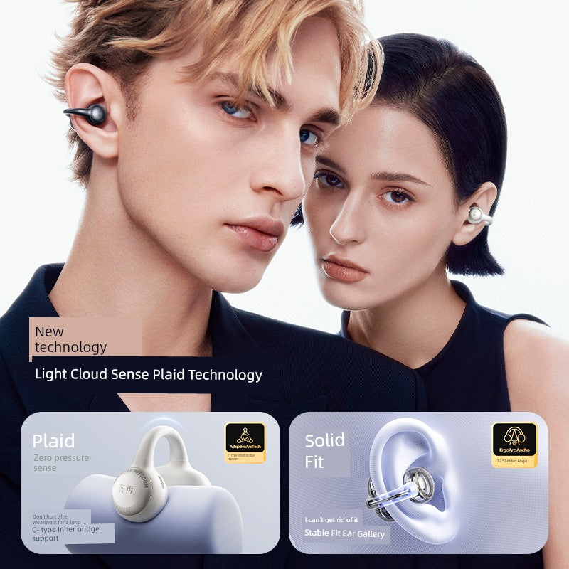 Walker Huazen Zero Clip Bluetooth Headset Wireless Clip-on Gas Bone Conduction Non in-Ear 2024 New Arrival