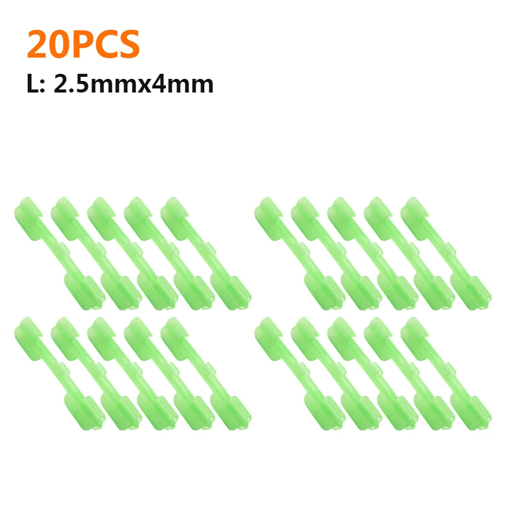 10-50PCS Night Fishing Light Stick Clip S/M/L ABS Fishing Float Tip Light Holder Luminous Effect Light Stick Clip Card Holder