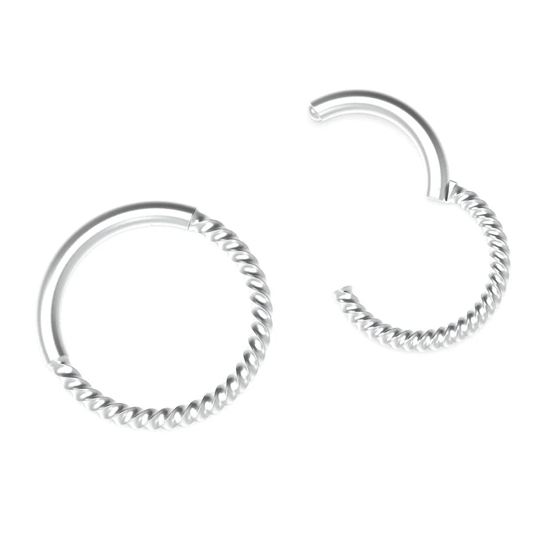 316LStainless Steel Hinged Segment Seamless Clicker Ring Nose Ring Hoop Septum Helix Earrings For Women Man Piercing Jewelry