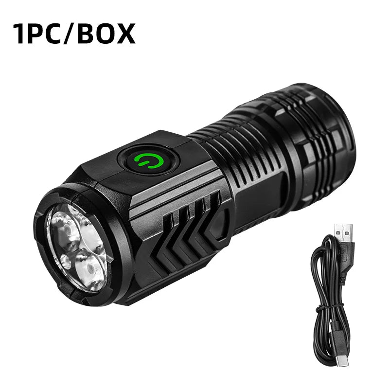 Three-eyed Monster LED Flashlight, Night Walking, Portable Brightness, Strong Stroboscopic Magnet Lighting, Little Monster Flash