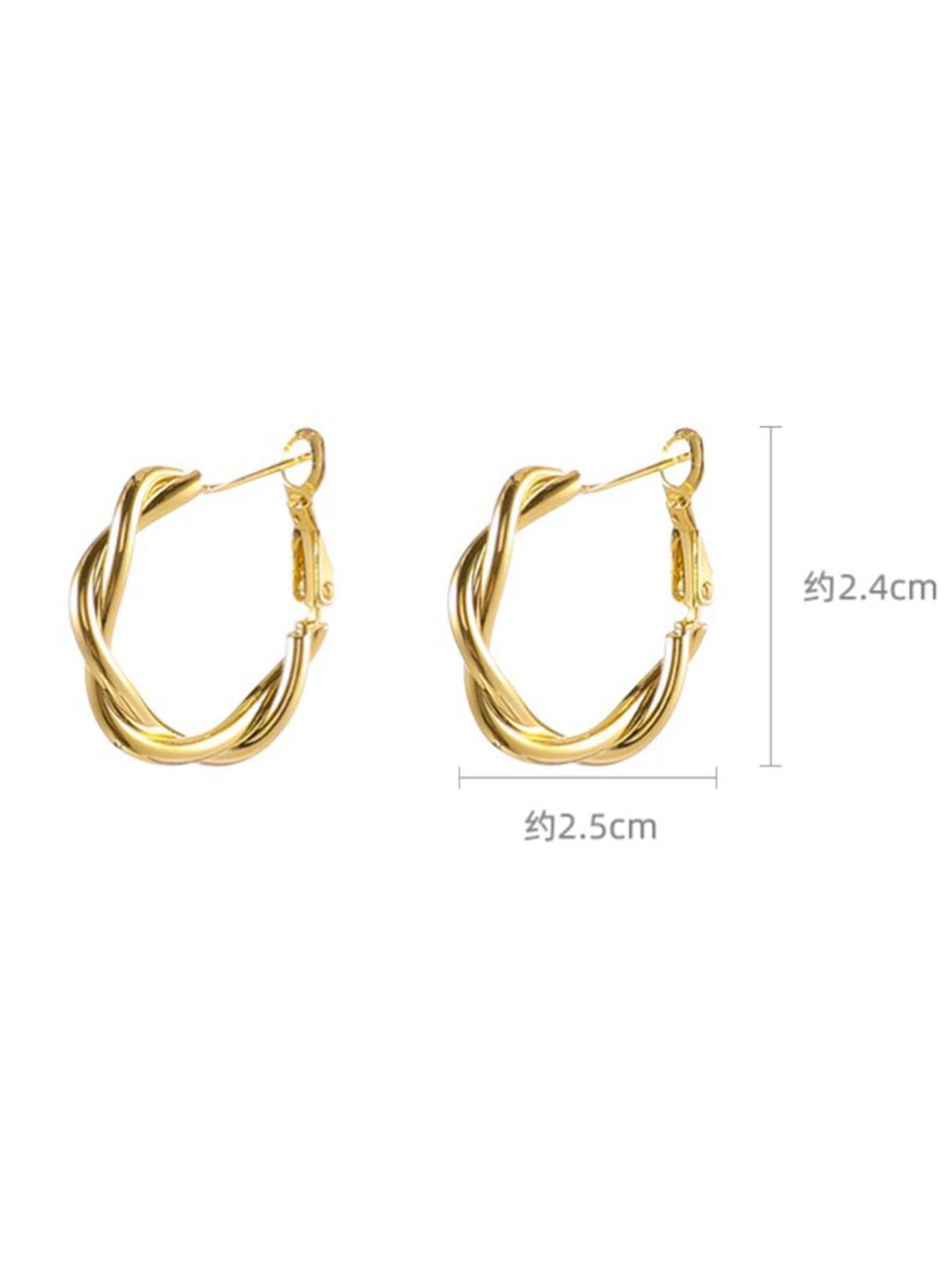 2 pieces of women's European and American creative double loop wrapped earrings, outdoor carnival, party, holiday dressing gifts