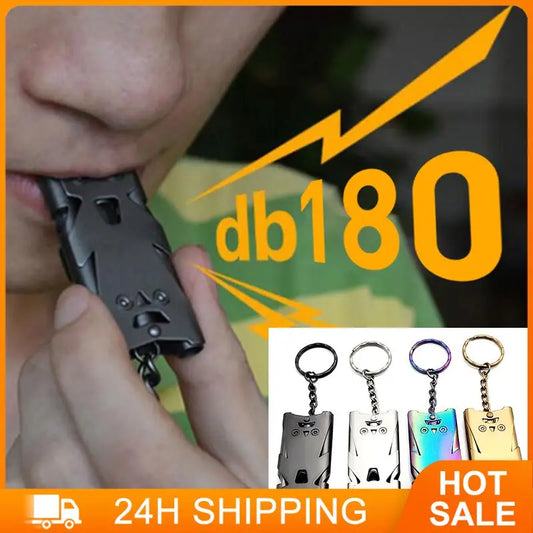 180 High Decibels Whistle Aluminum Alloy Outdoor Survival Practical Whistle Portable Camping Hiking Sports Cheerleading Whistle