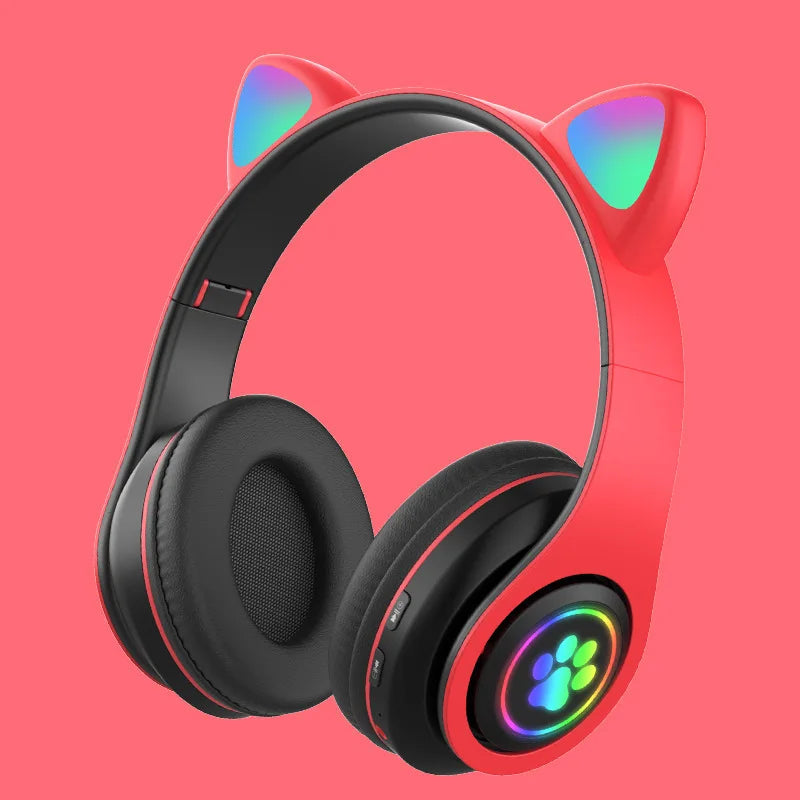 B39M Cat Ear Head mounted Bluetooth Earphones Color Folding High Sound Noise Reduction Leisure Sports Sleep Aid Earphones