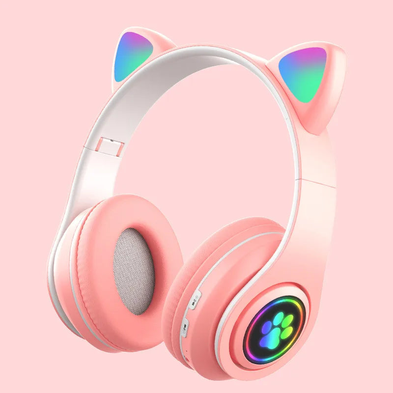 B39M Cat Ear Head mounted Bluetooth Earphones Color Folding High Sound Noise Reduction Leisure Sports Sleep Aid Earphones