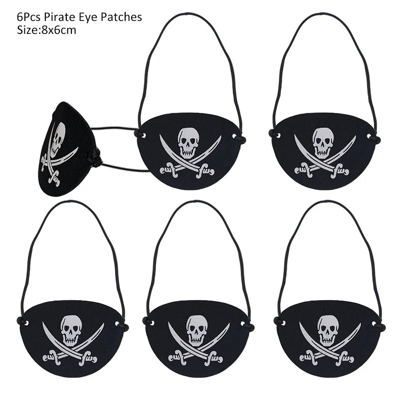 Pirate Captain Cosplay Costume Props Set Pirate Hat Hook Hand Flag Compass Telescope Eye Patch Halloween Theme Party Decorations