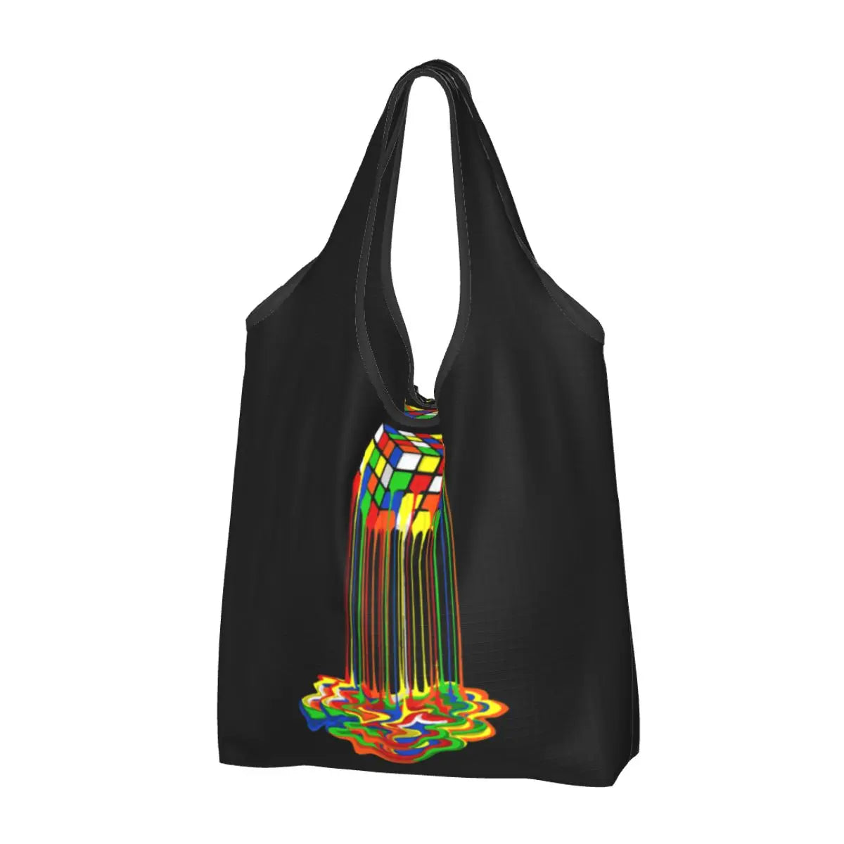 Recycling Exploding Rubix Rubiks Rubics Cube Shopping Bag Women Tote Bag Portable Math Lovers Groceries Shopper Bags