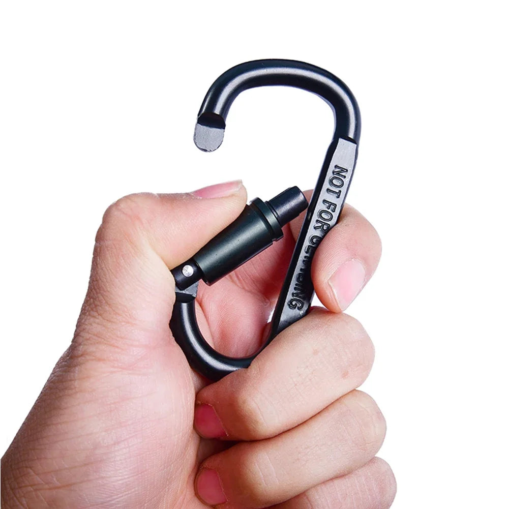 6pcs Backpack Carabiner Keychain Outdoor Camping Hiking Aluminum Alloy D-ring Snap Clip Lock Buckle Hook Climbing Tools