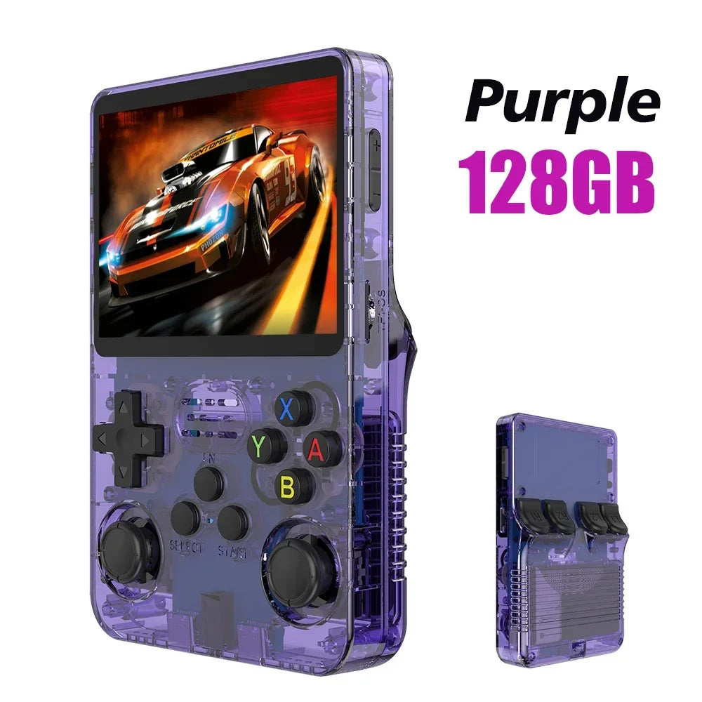 128G Open Source R36S Video Game Console Linux System 3.5 Inch IPS Screen Orange Portable Pocket Video Player 64GG best Games