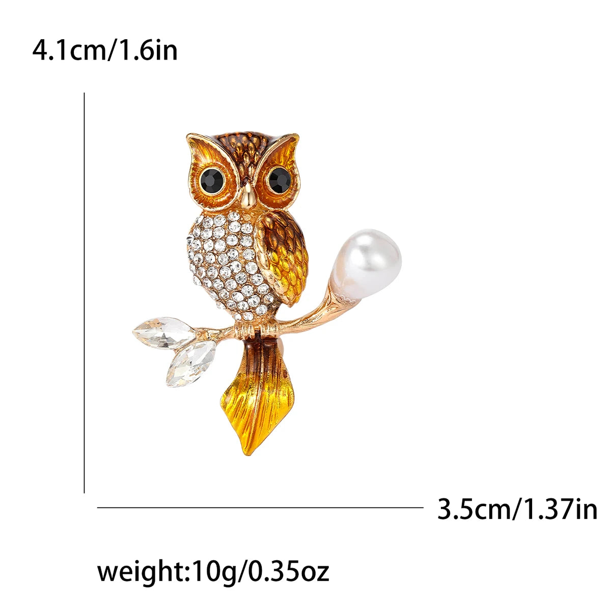 Rhinestone Cartoon Owl Brooch for Women Unisex Enamel Animal Pin Bird Lapel Pin Banquet Party Backpack Gifts Jewelry Accessories