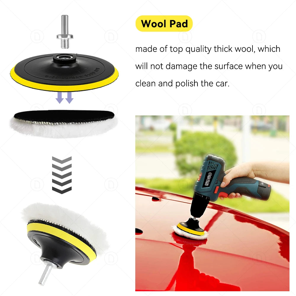 Auto Lights Restoration Kit Waxing Sponge Sandpaper Sanding Discs Interface Pad For Car Detailing Headlight  Wool Polishing Pad