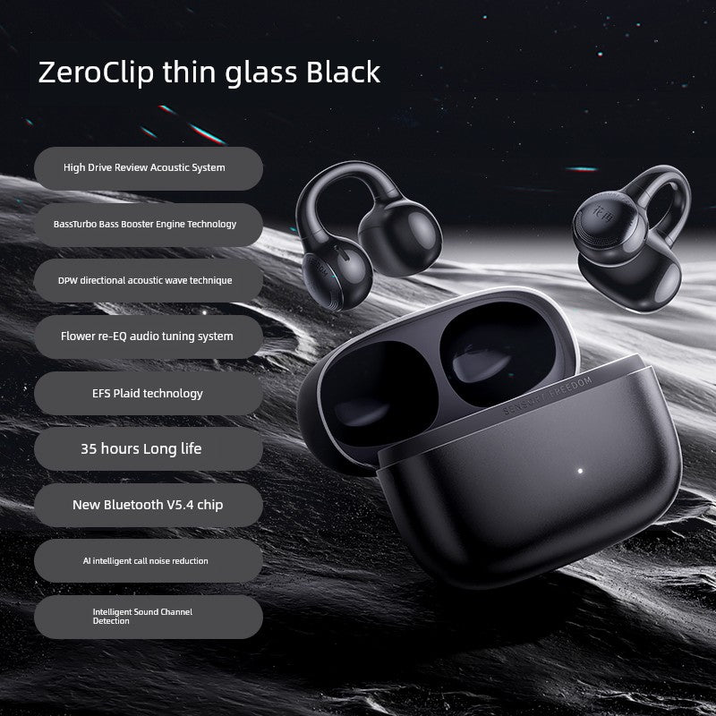 Walker Huazen Zero Clip Bluetooth Headset Wireless Clip-on Gas Bone Conduction Non in-Ear 2024 New Arrival