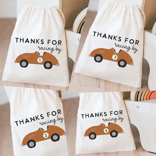 5pcs Race Car Birthday Gifts Bag Kids Birthday Favors Goodie Bag for 1th 2th 3th 4th Boy Birthday Baby Showers Party Decoration