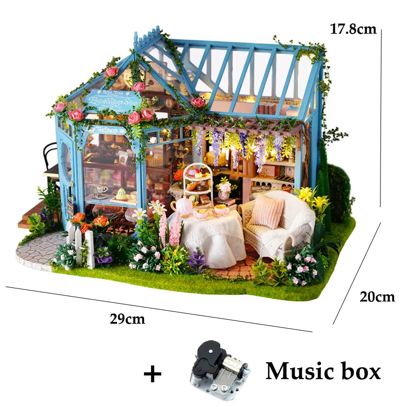 Wooden Miniature Doll House 3D Puzzle Assembly Building Model Kit Small Room Toys Home With Furniture Lighting Wooden Craft Gift