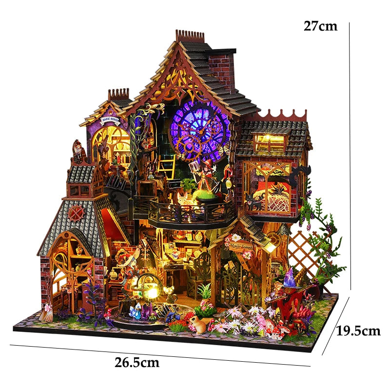 Wooden Miniature Doll House 3D Puzzle Assembly Building Model Kit Small Room Toys Home With Furniture Lighting Wooden Craft Gift